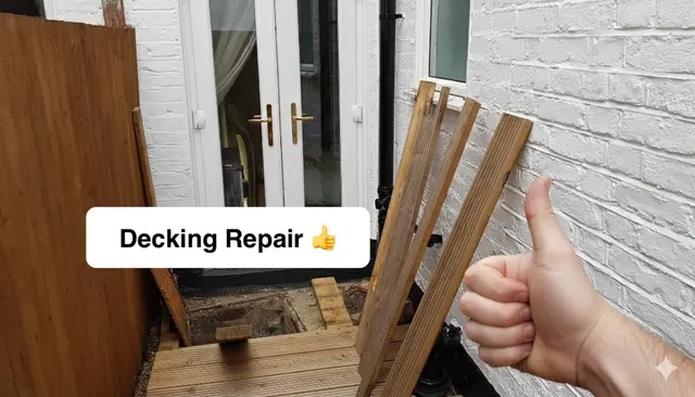 Decking repair — removing and replacing rotten boards