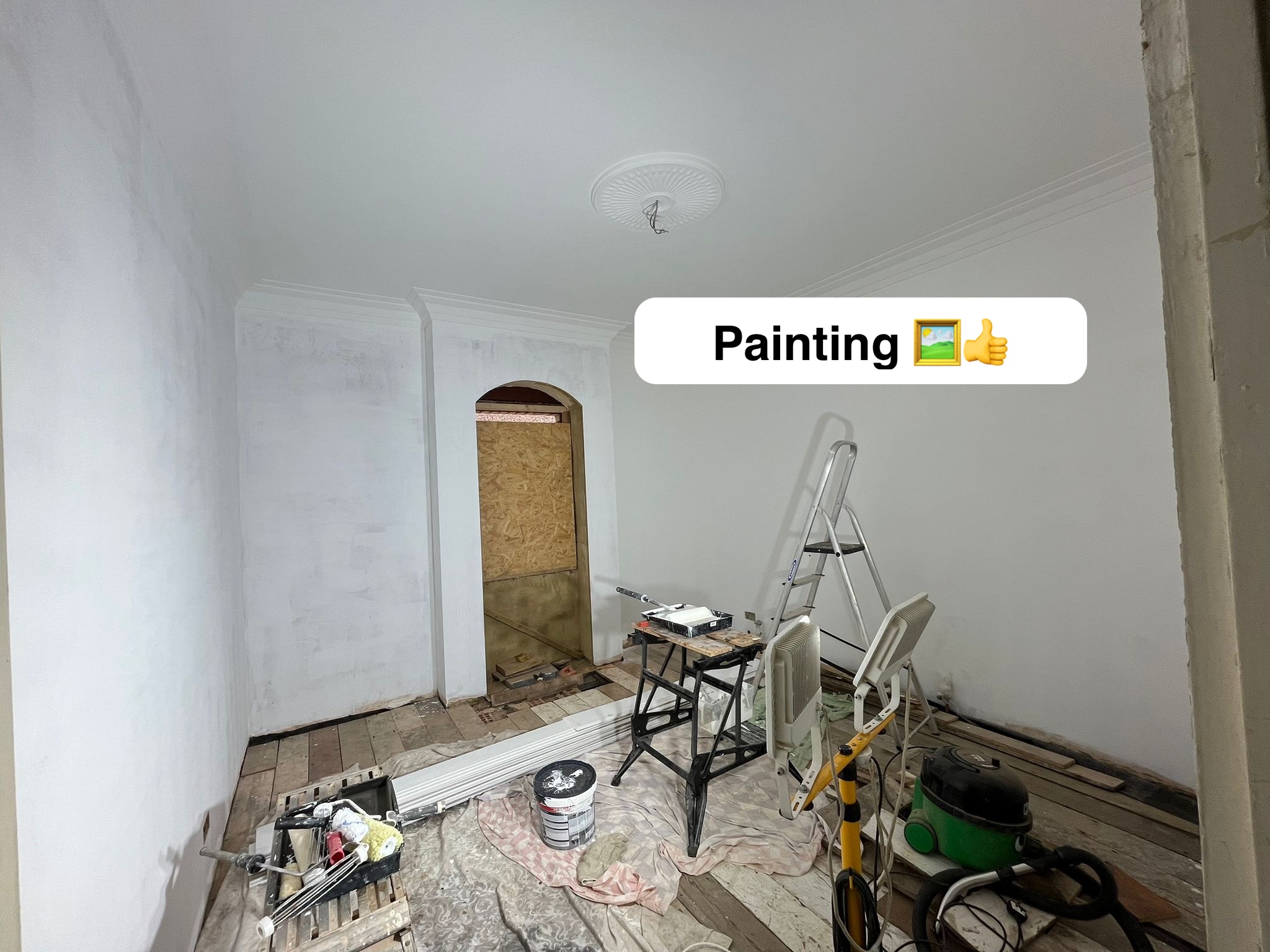 Room painting — walls and ceiling freshly painted